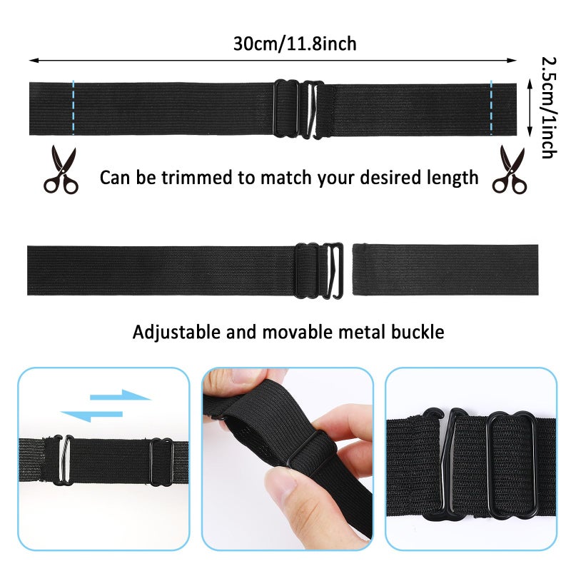 Zelphvt Wig Elastic Band, Elastic Bands for Wig, 6 Pcs Adjustable Elastics Bands Straps for Wigs Black Strap to Secure,Hair Care Hair Extensions Wigs & Accessories - Image 3